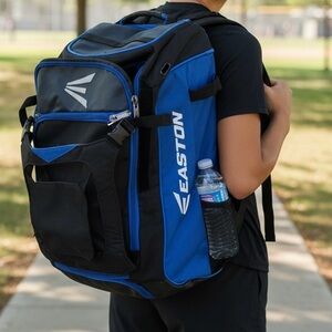 Easton Dual-Tone Black and Blue Bat Bag With Helmet Holder